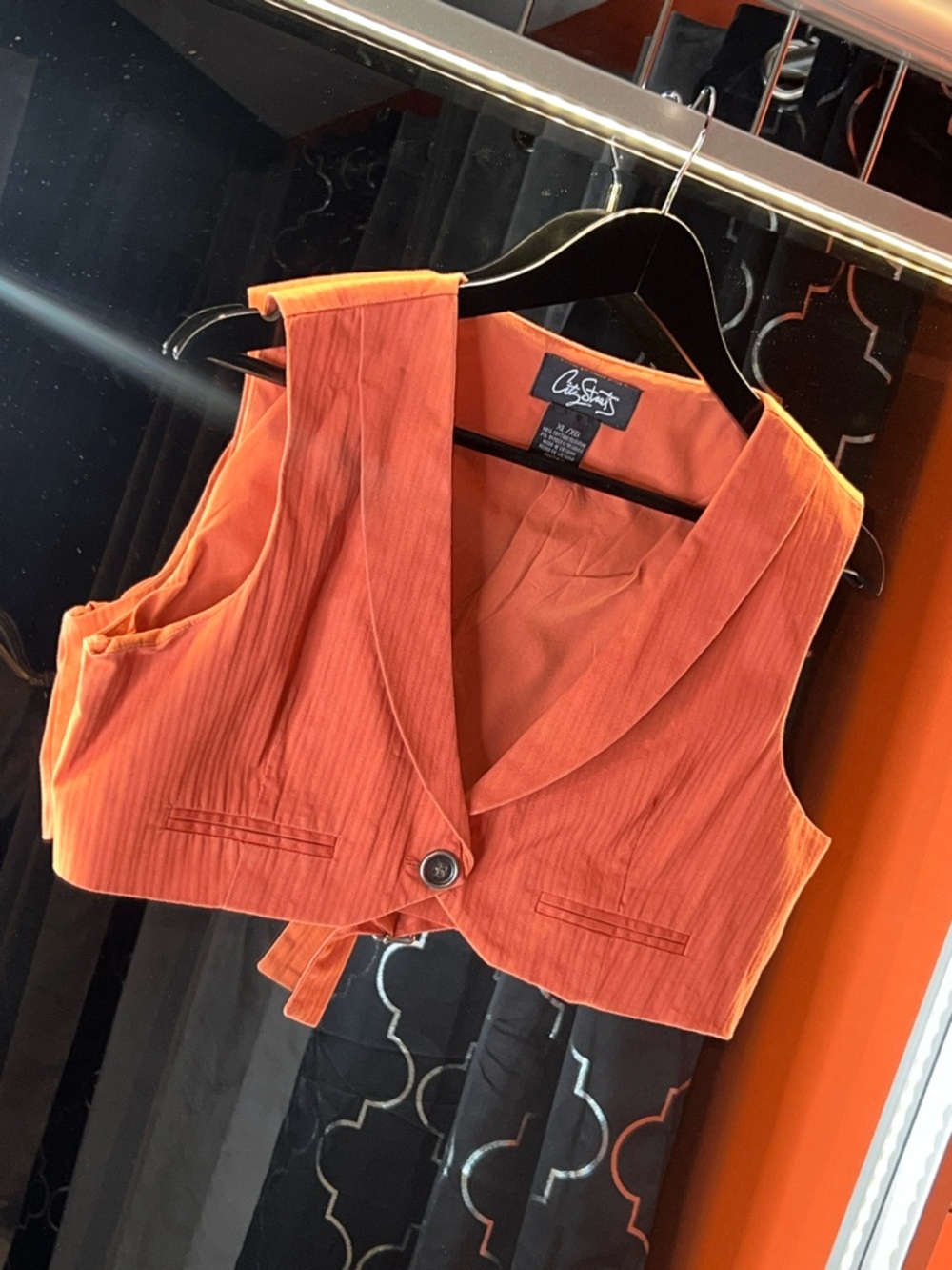 🧡 Sophisticated City Streets Rust Orange Statement Vest 🖇️💿